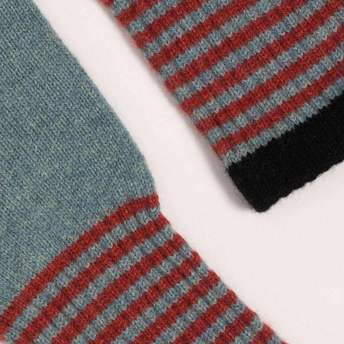 Fingerless Mittens Mint Rust