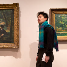 Load image into Gallery viewer, Scarf Mohair Blue Check
