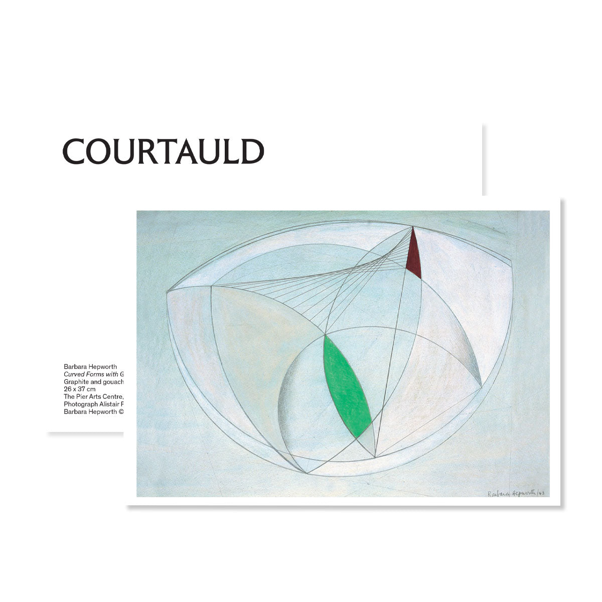 Postcard Hepworth Curved Forms with Green