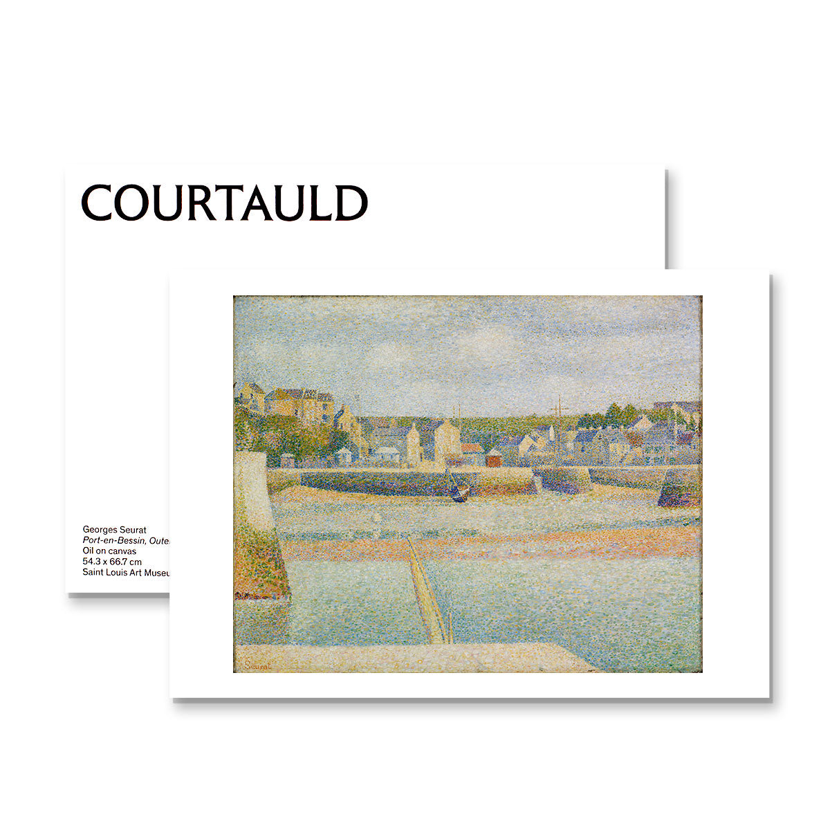 Postcard Seurat Port-en-Bessin - The Outer Harbour (Low Tide)