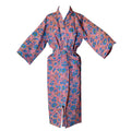 Robe Pink with Blue Poppies