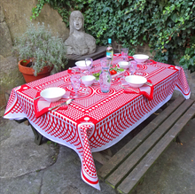 Load image into Gallery viewer, Tablecloth Cressida Bell Red
