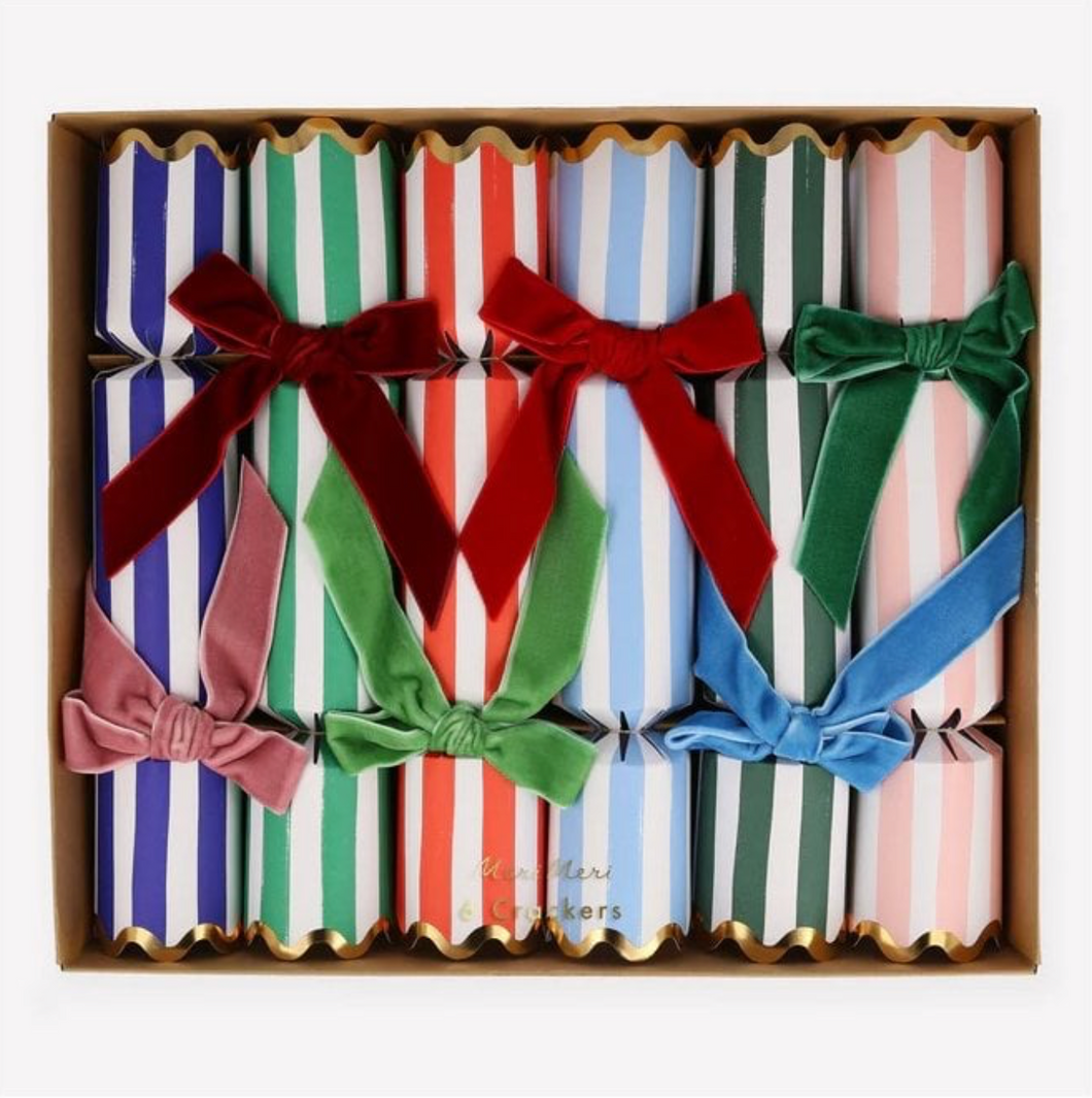Crackers Velvet Bow Stripe