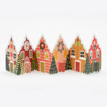 Load image into Gallery viewer, Greetings Card Concertina Christmas Houses
