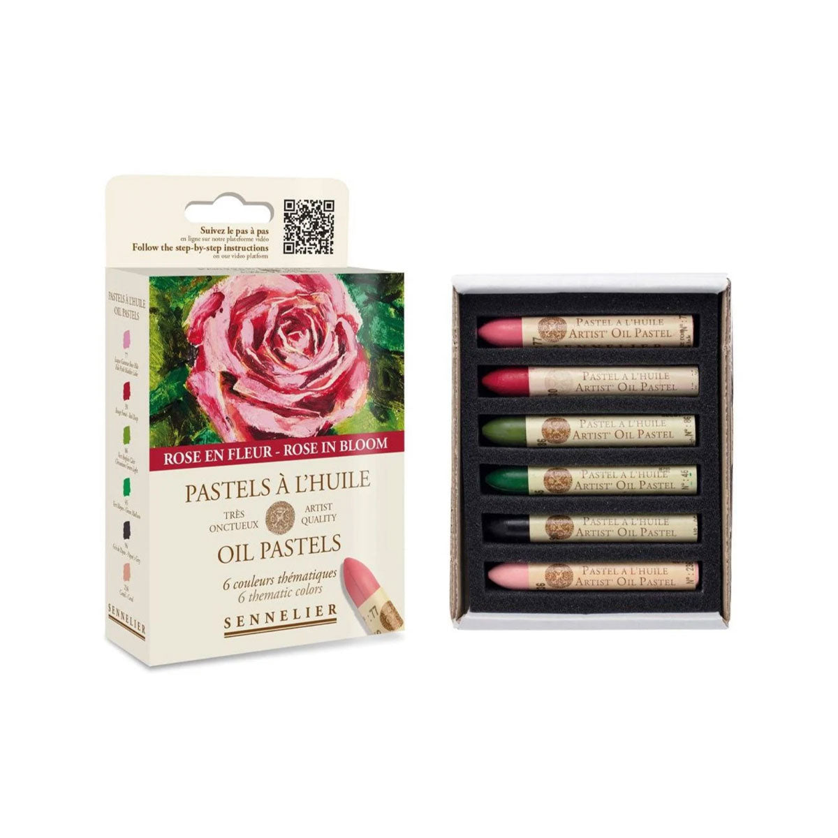 A illustration of a rose done with Sennelier oil sticks