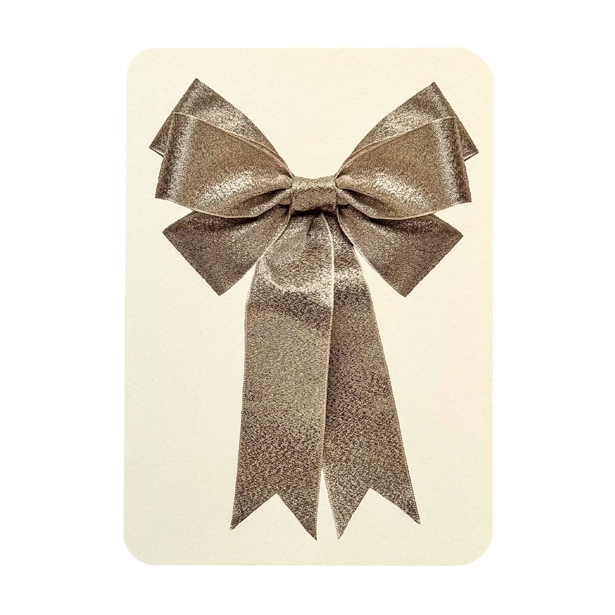 Greetings Card Silver Bow