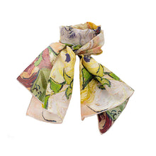 Load image into Gallery viewer, Van Gogh Rose &amp; Anemones Habotai Silk Scarf
