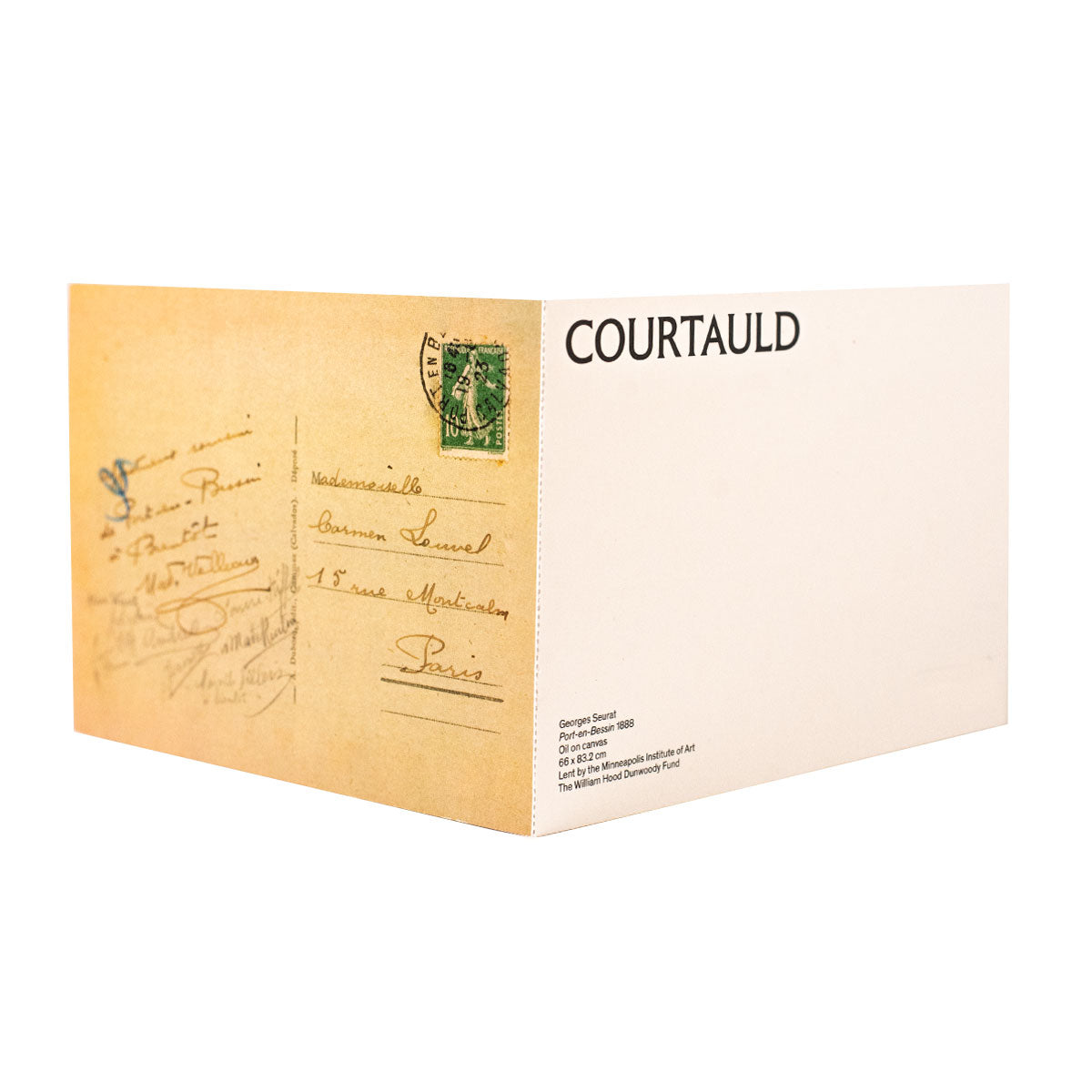 Double Postcard Seurat Port-en-Bessin - The Bridge and the Quays