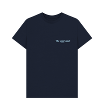 Load image into Gallery viewer, Navy Blue Unisex Baby Blue Small Logo T-Shirt
