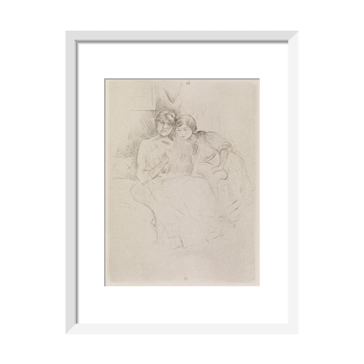 Berthe Morisot Drawing, with Her Daughter, 1889