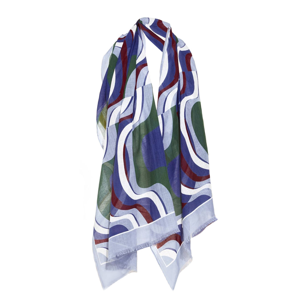 Scarf Blue Green Wiggle