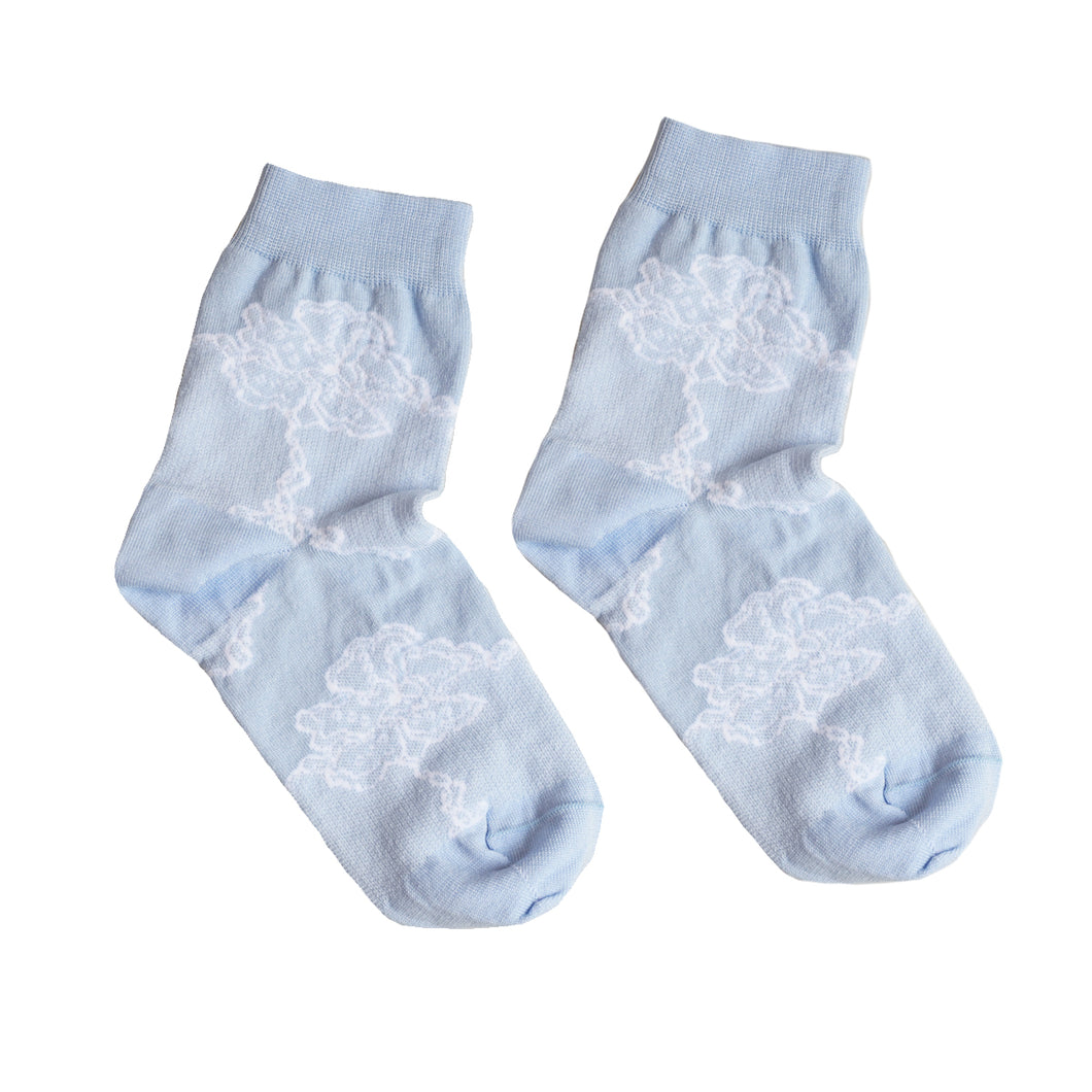 Socks Light Blue Lace