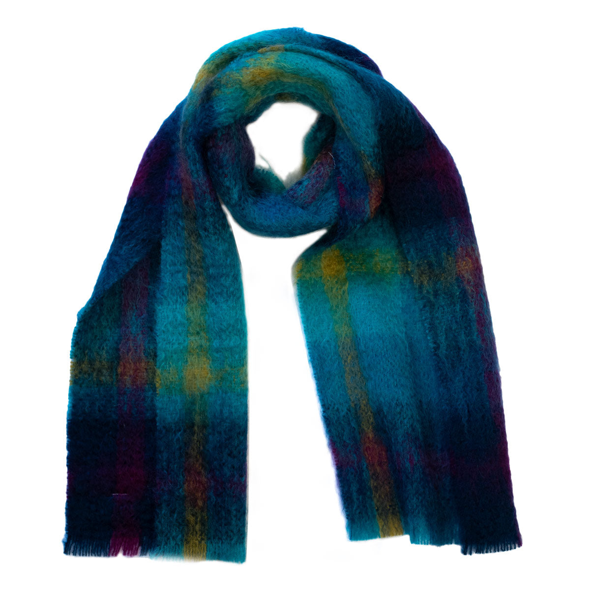 Scarf Mohair Blue Check