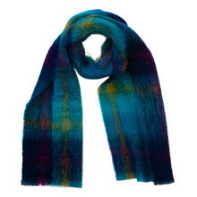 Load image into Gallery viewer, Scarf Mohair Blue Check
