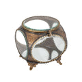 Trinket Box Clear & Gold Antique