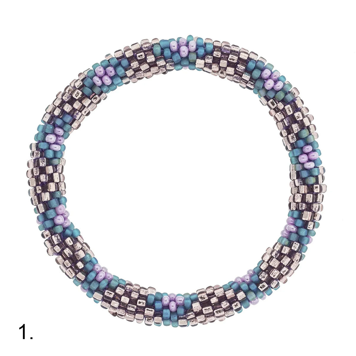 Roll on Bracelet Beaded Pointillism