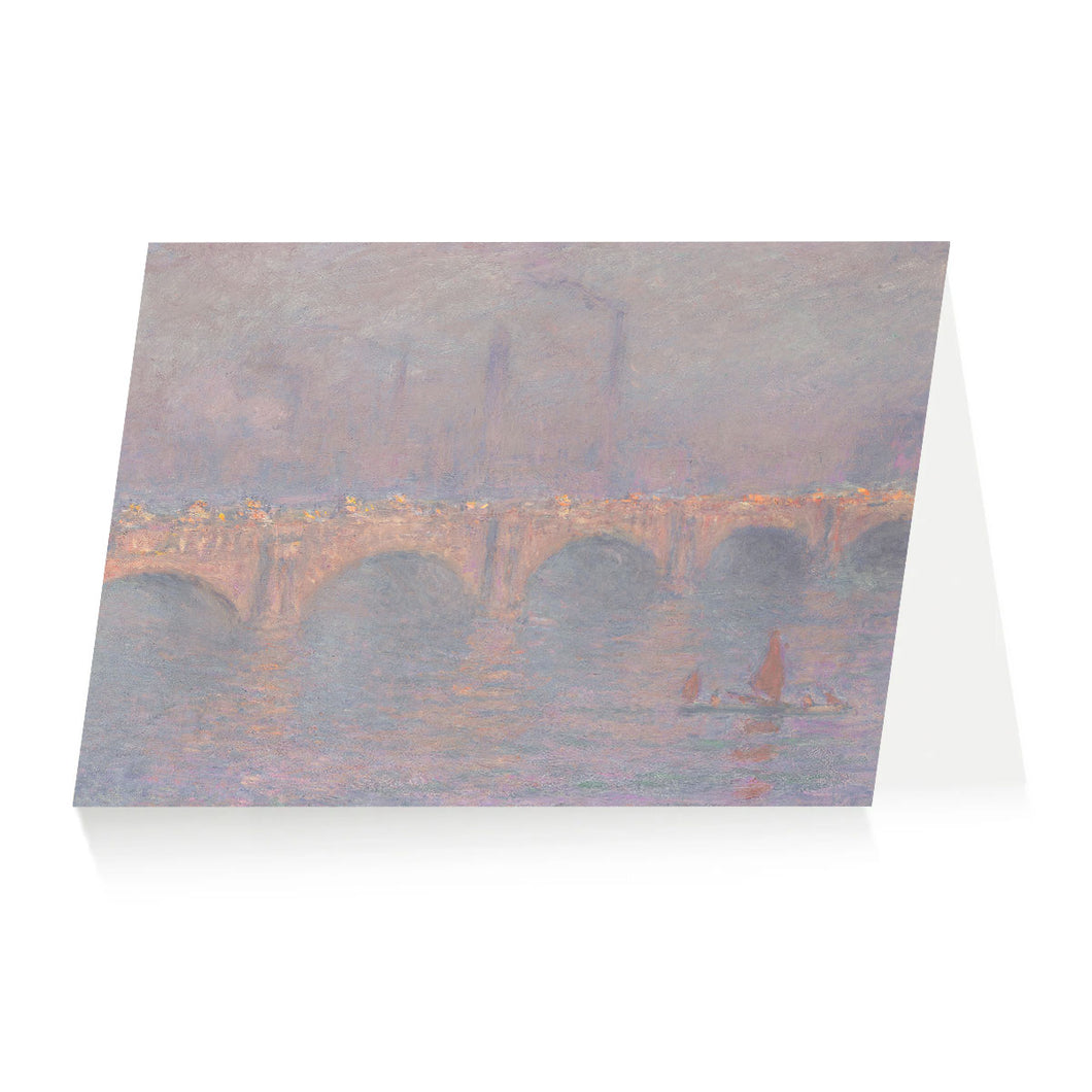 Greetings Card Monet Waterloo Bridge, Soleil Voilé