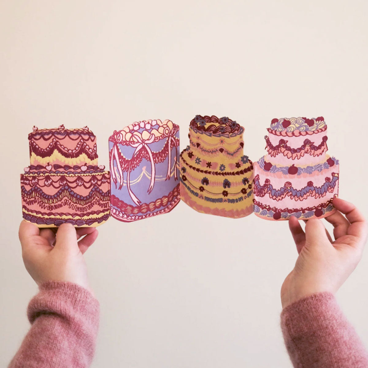 Greetings Card Concertina Cakes