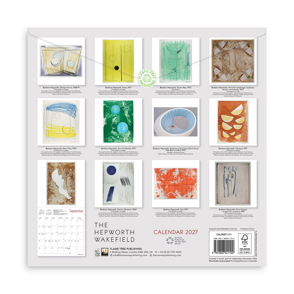 Hepworth Wakefield 2027 Wall Calendar 