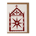 Card Lino Print Christmas Cream & Sienna