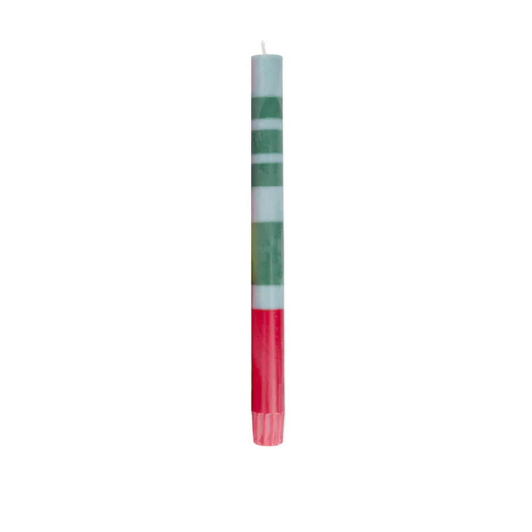 Striped Teal Cherry Dinner Candle