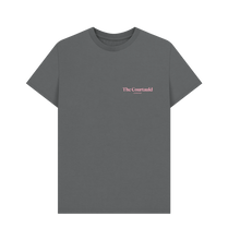 Load image into Gallery viewer, Slate Grey Unisex Small Pink Logo T-Shirt
