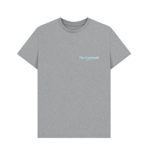 Load image into Gallery viewer, Athletic Grey Unisex Baby Blue Small Logo T-Shirt
