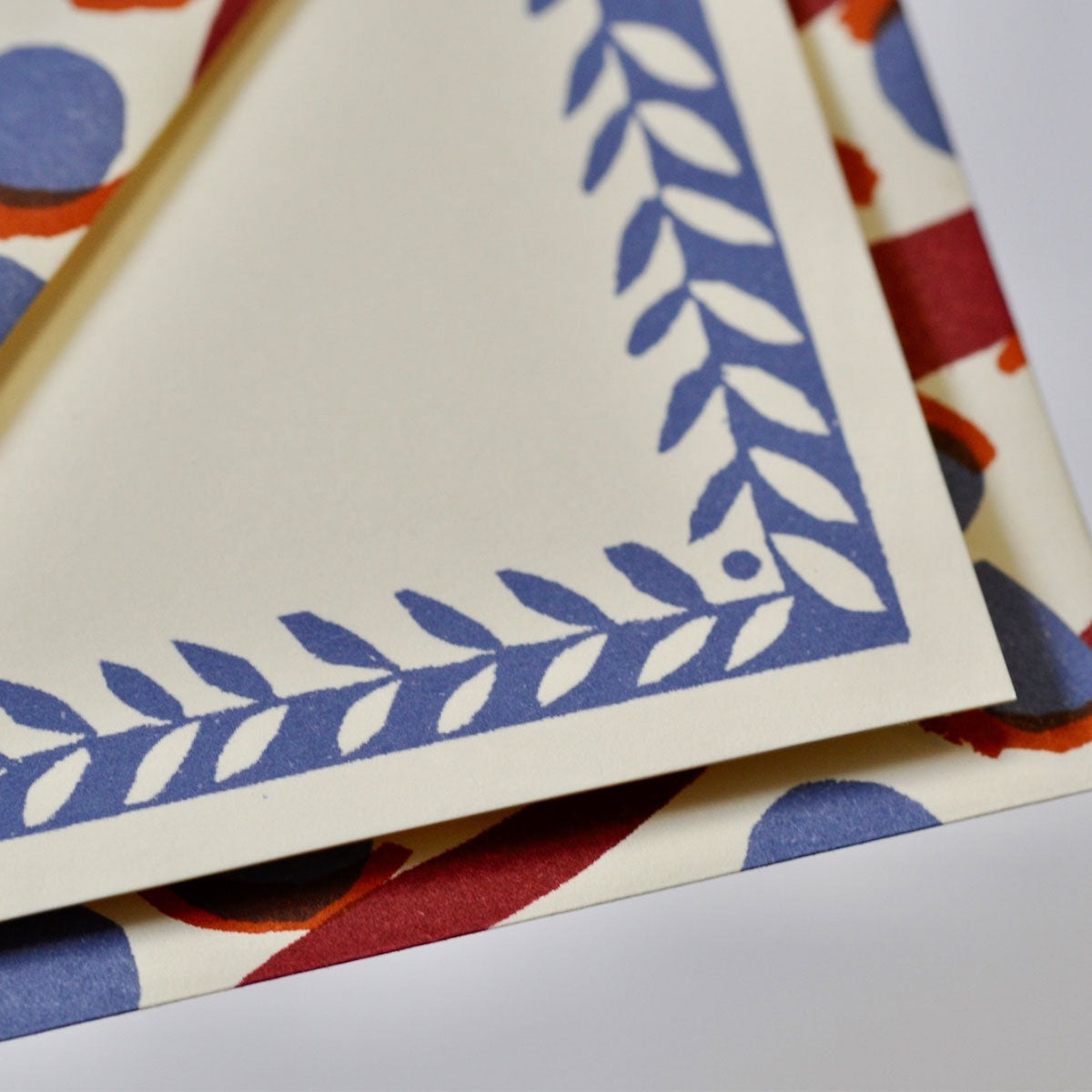 10 Patterned Border Postcards Scumble Blue