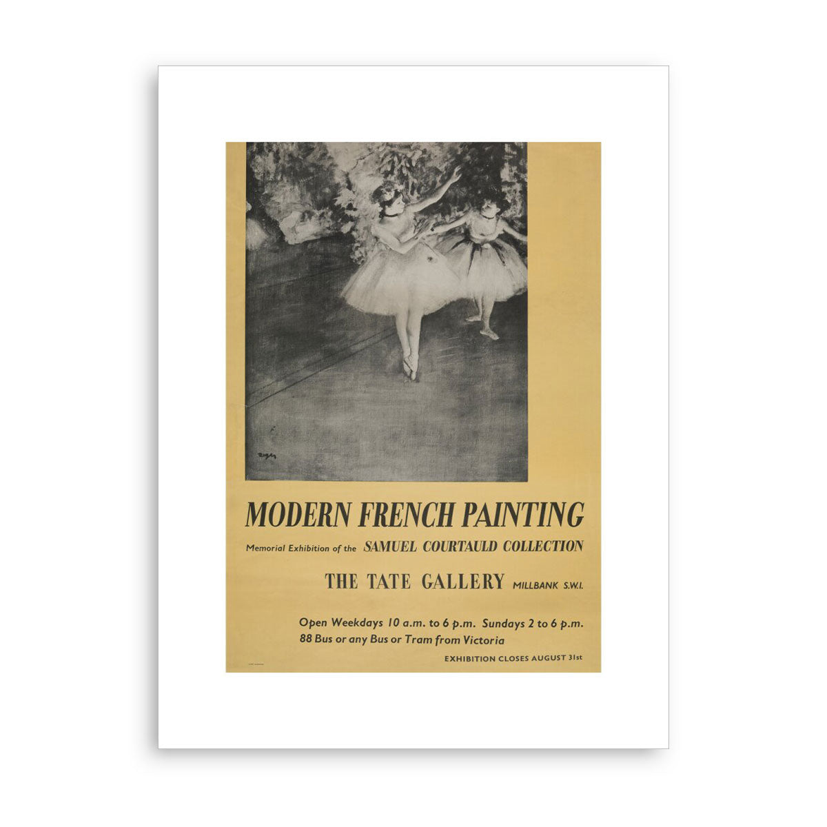 Poster for Modern French Painting: Samuel Courtauld Memorial Exhibition at the Tate Gallery, 1948