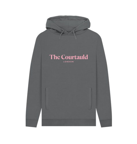 Slate Grey Unisex Grey\/Pink Logo Hoody