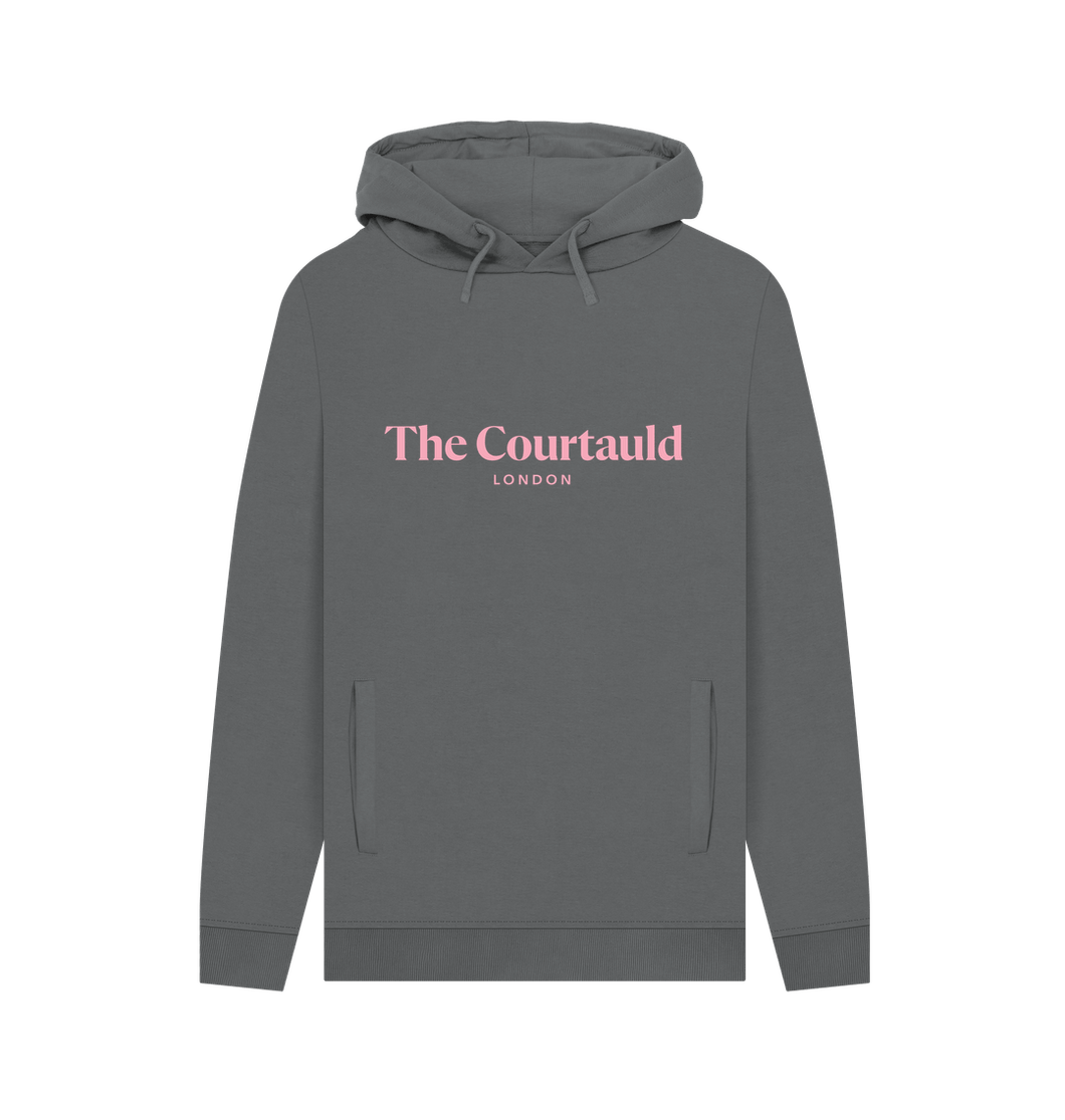 Slate Grey Unisex Grey\/Pink Logo Hoody