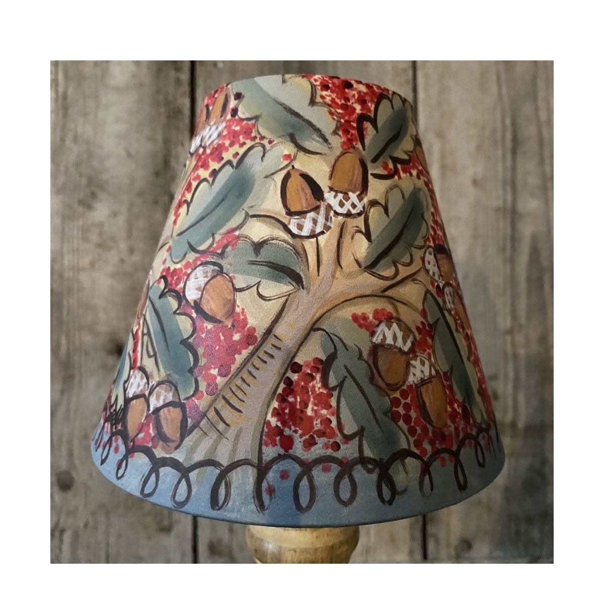 Red and Blue Acorn Extra Small Cone Lampshade