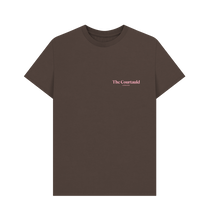 Load image into Gallery viewer, Chocolate Unisex Small Pink Logo T-Shirt
