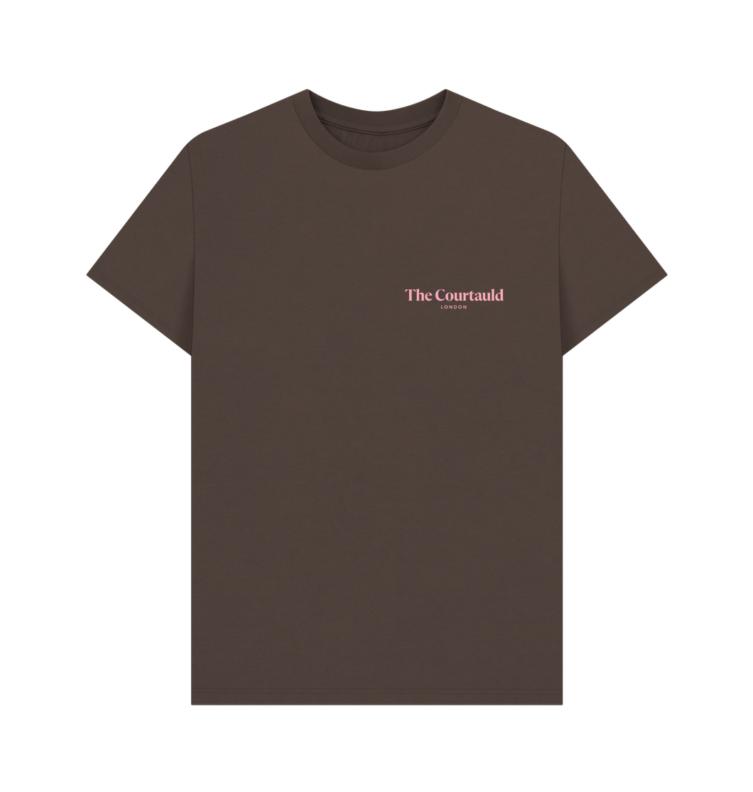 Chocolate Unisex Small Pink Logo T-Shirt
