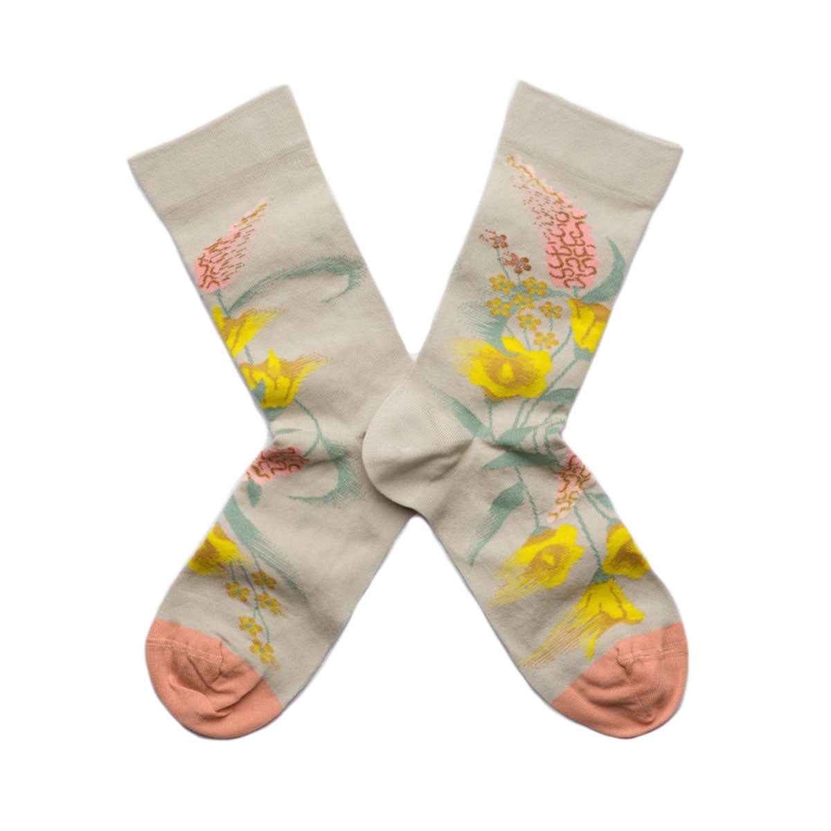 Socks Neutral Floral
