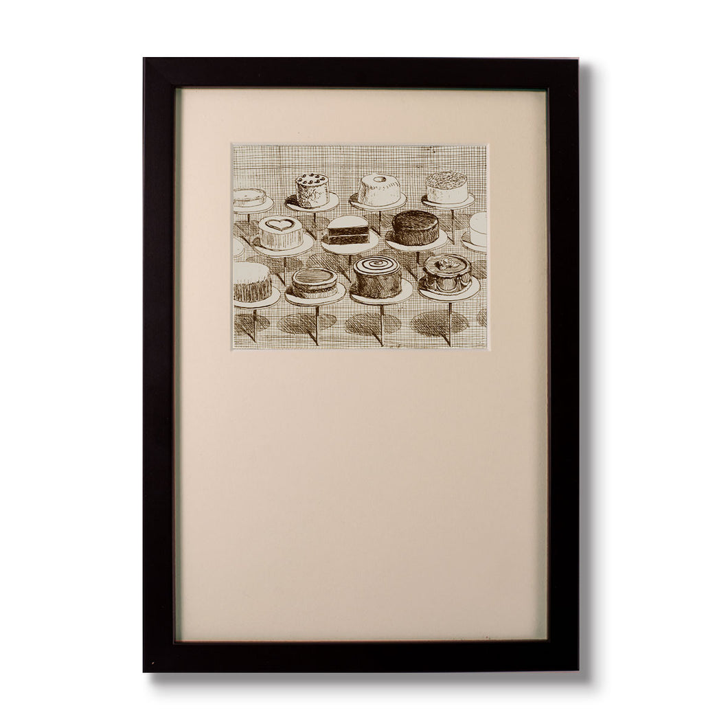 Framed Mounted Print Cake Window 1964