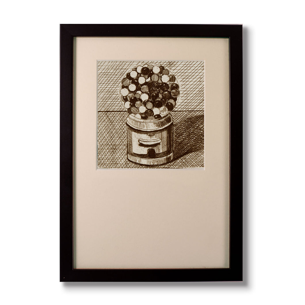 Framed Mounted Print Gum Machine 1964