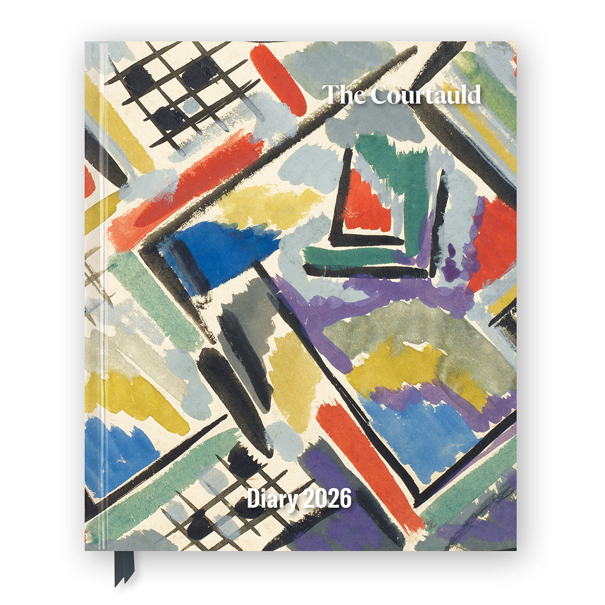Diary cover with abstract geometric design and 'The Courtauld' branding