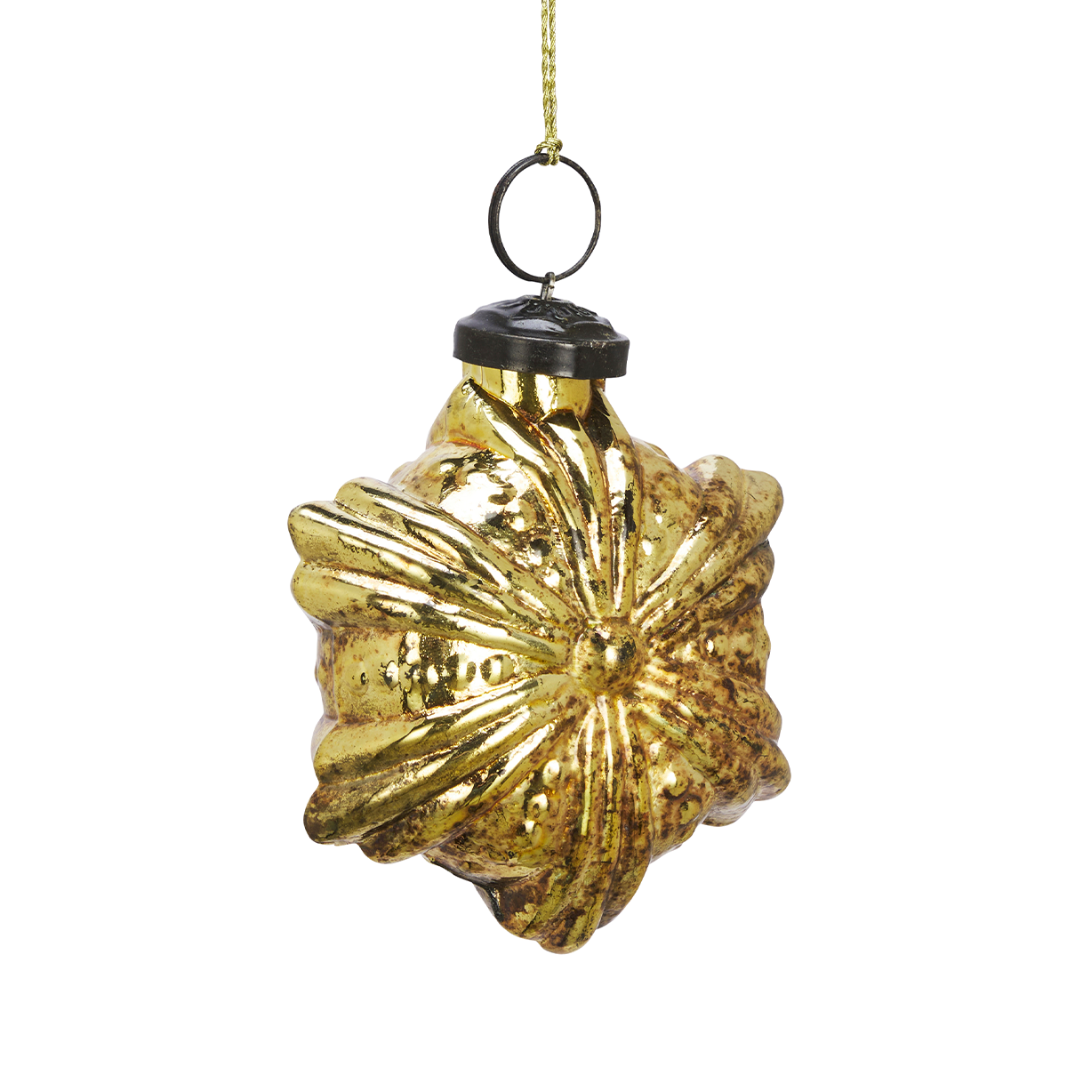 Star Ornament Silver and Gold Glass