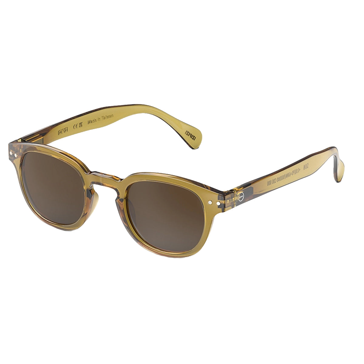 Sun Glasses Round C Gold Green