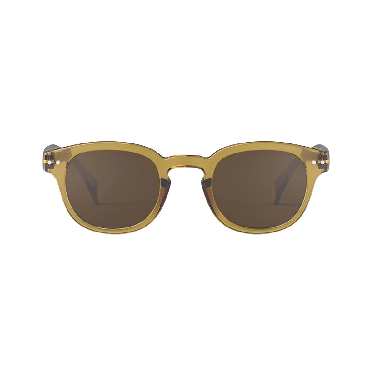 Sun Glasses Round C Gold Green