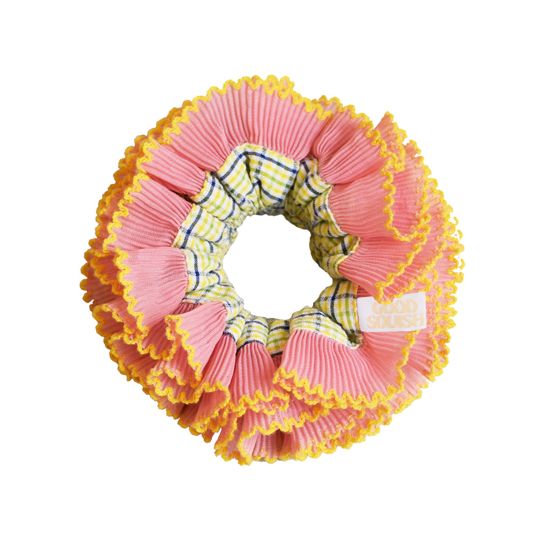 Yellow & Pink Hair Scrunchie