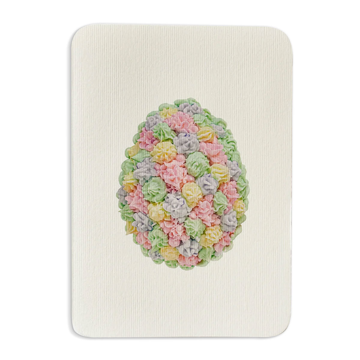 Greetings Card Pastel Florets Royal Icing Egg