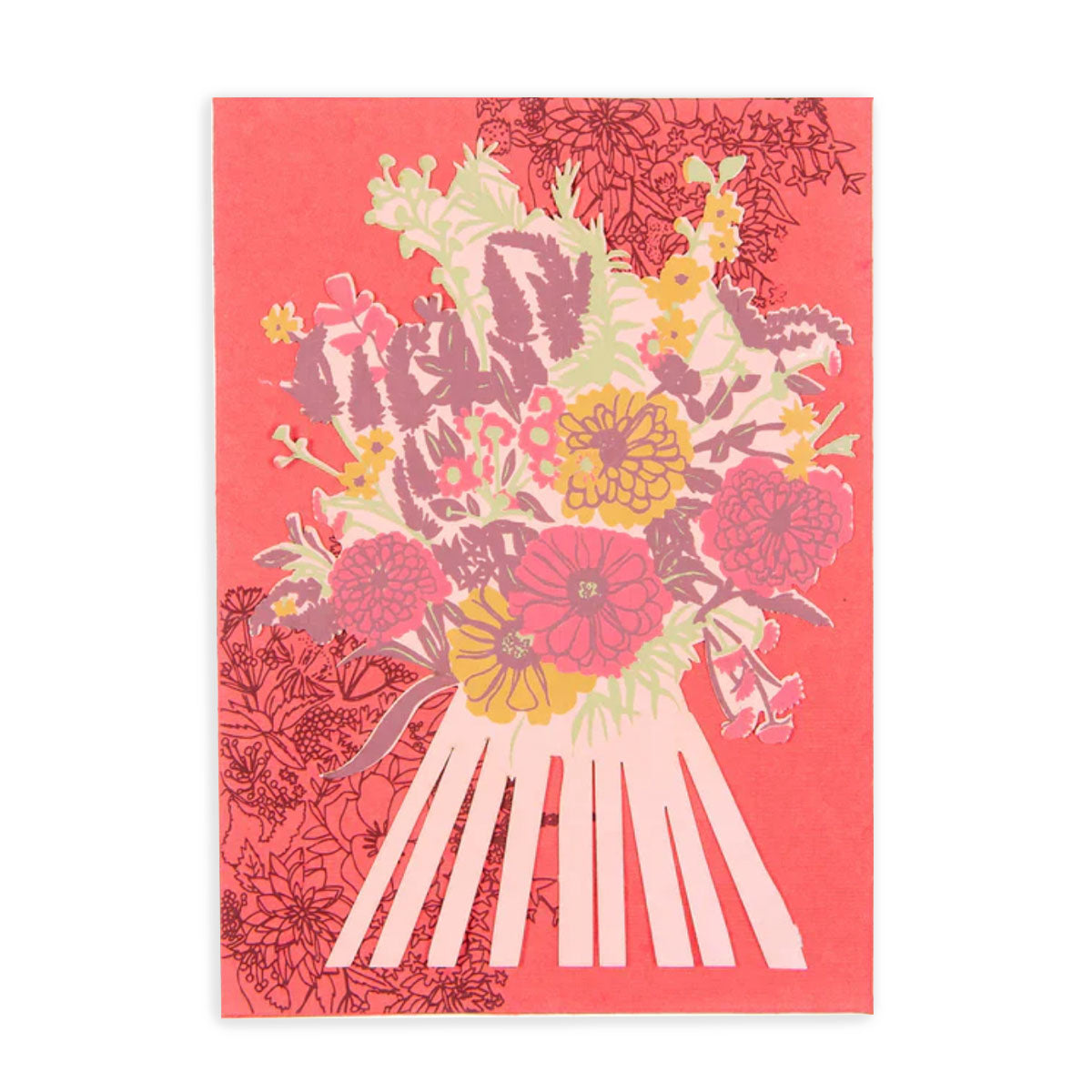 Greetings Card Pink Marigolds