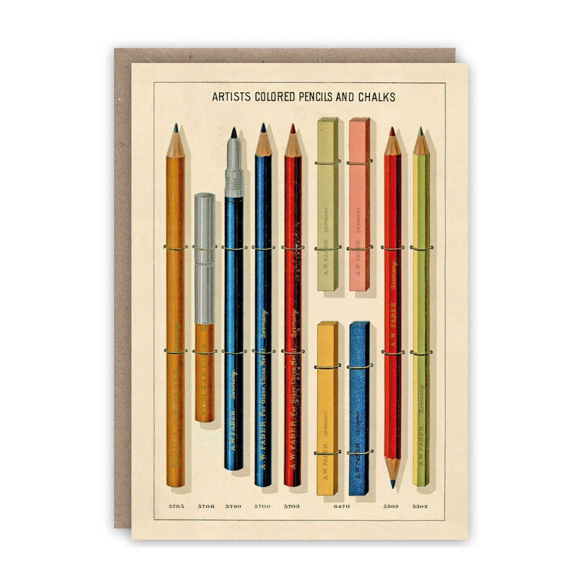 Greetings Card Vintage Pencils