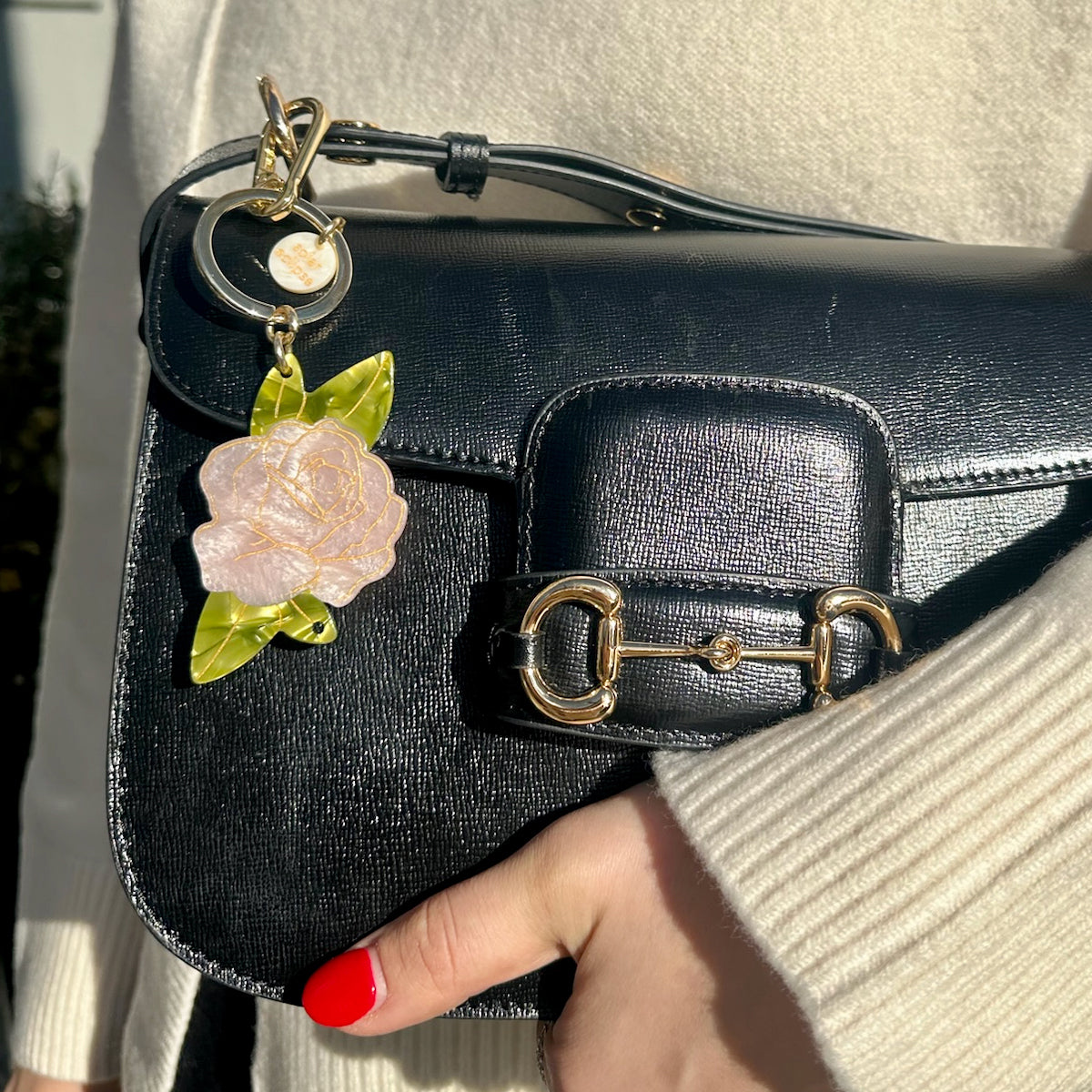 Keyring Flower Pink & Green