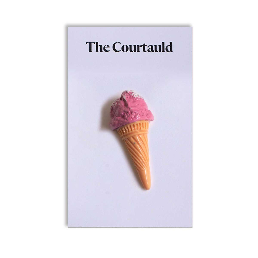 Pin Badge Pink Ice Cream Cone