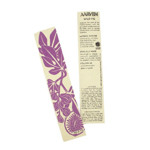 Violet fig patterned product with 'Wild Fig' branding on a white background
