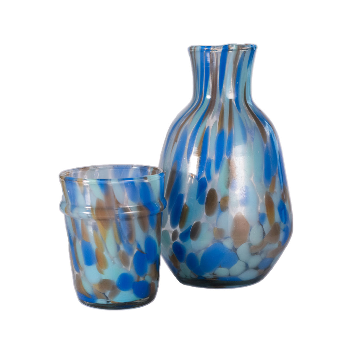 Drinking Glass Pointillism Blue