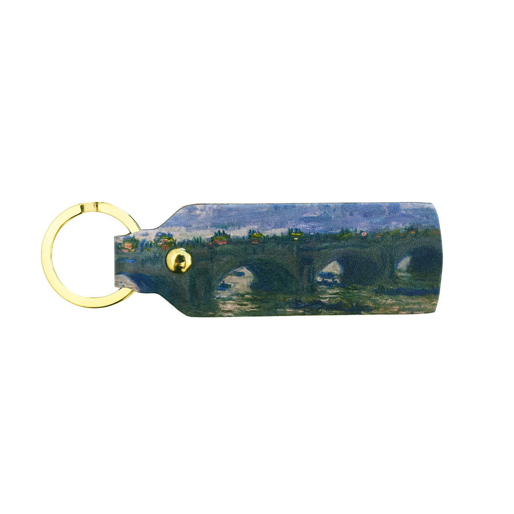 Leather Keyring Monet Waterloo Bridge, Overcast